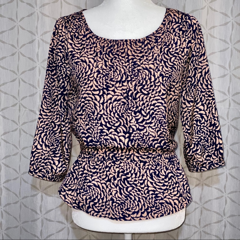 I LOVE H81 Patterned Peplum Top